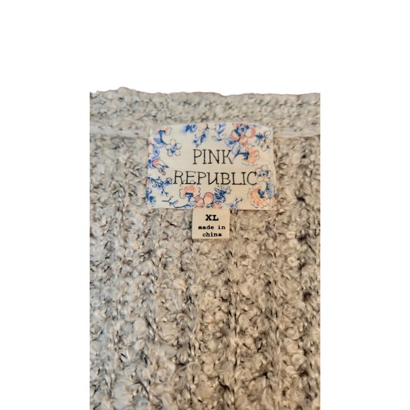 Pink Republic Long Cardigan Tan Black Knit XL - Picture 4 of 8